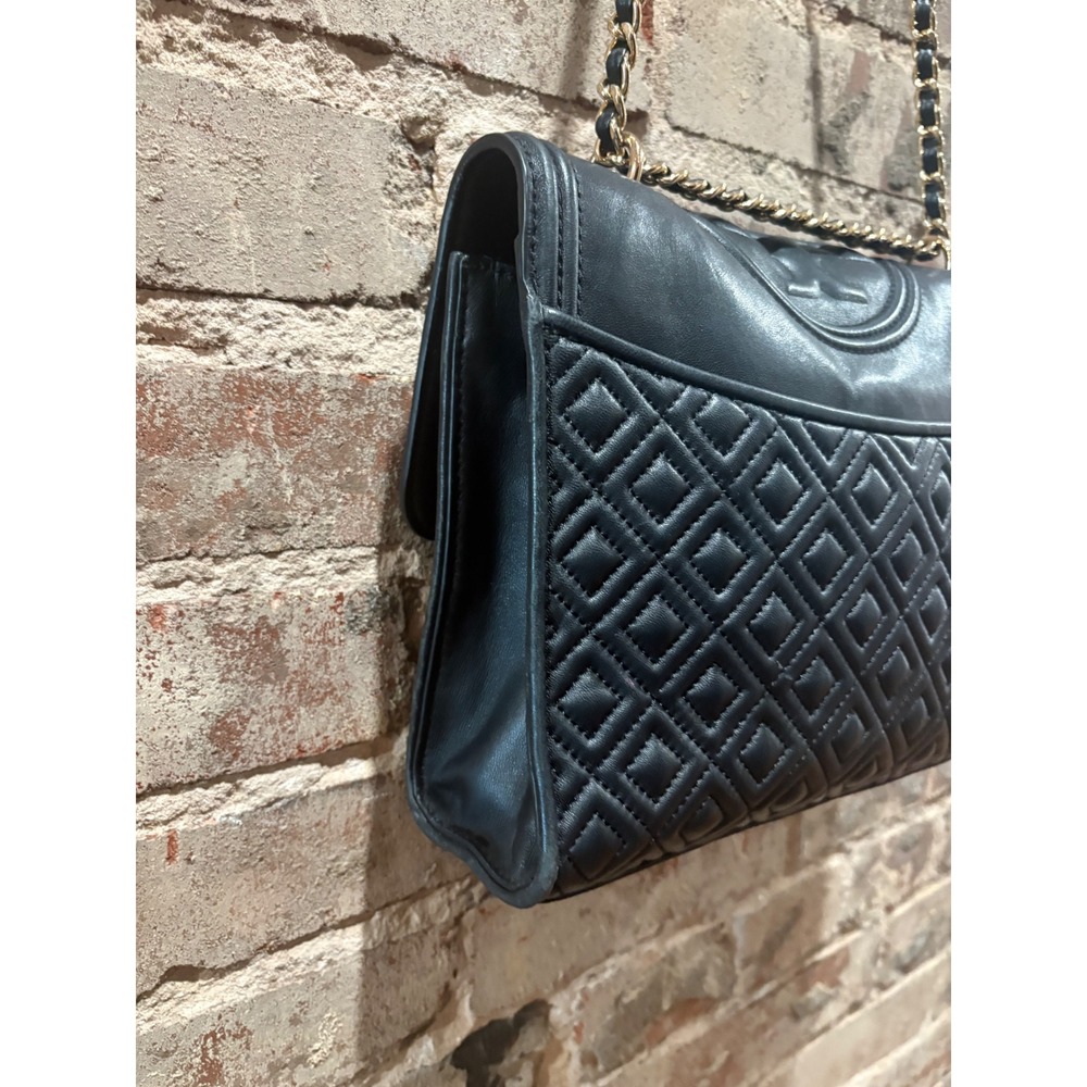 Tory Burch Fleming Convertible Shoulder Bag Black Leather Medium - Picture 8 of 12